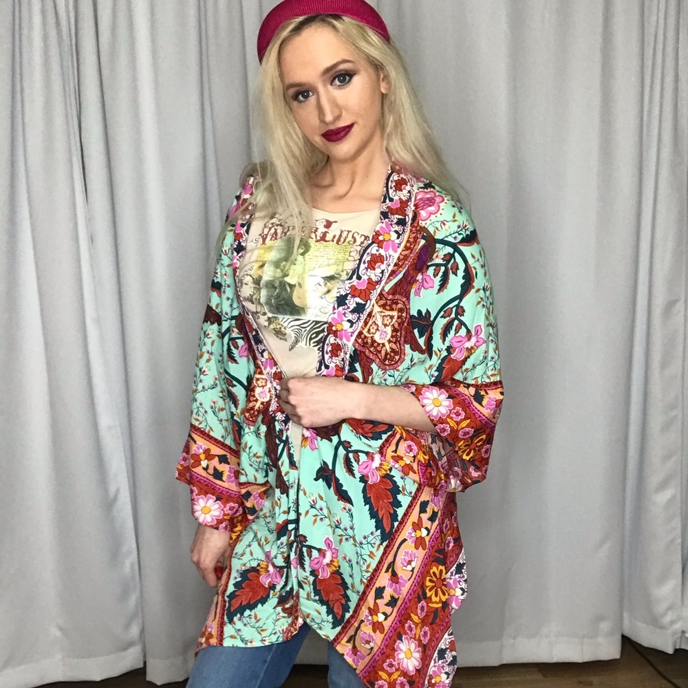 Umgee NWT Boutique Kimono Boho Art Deco - Picture 15 of 16